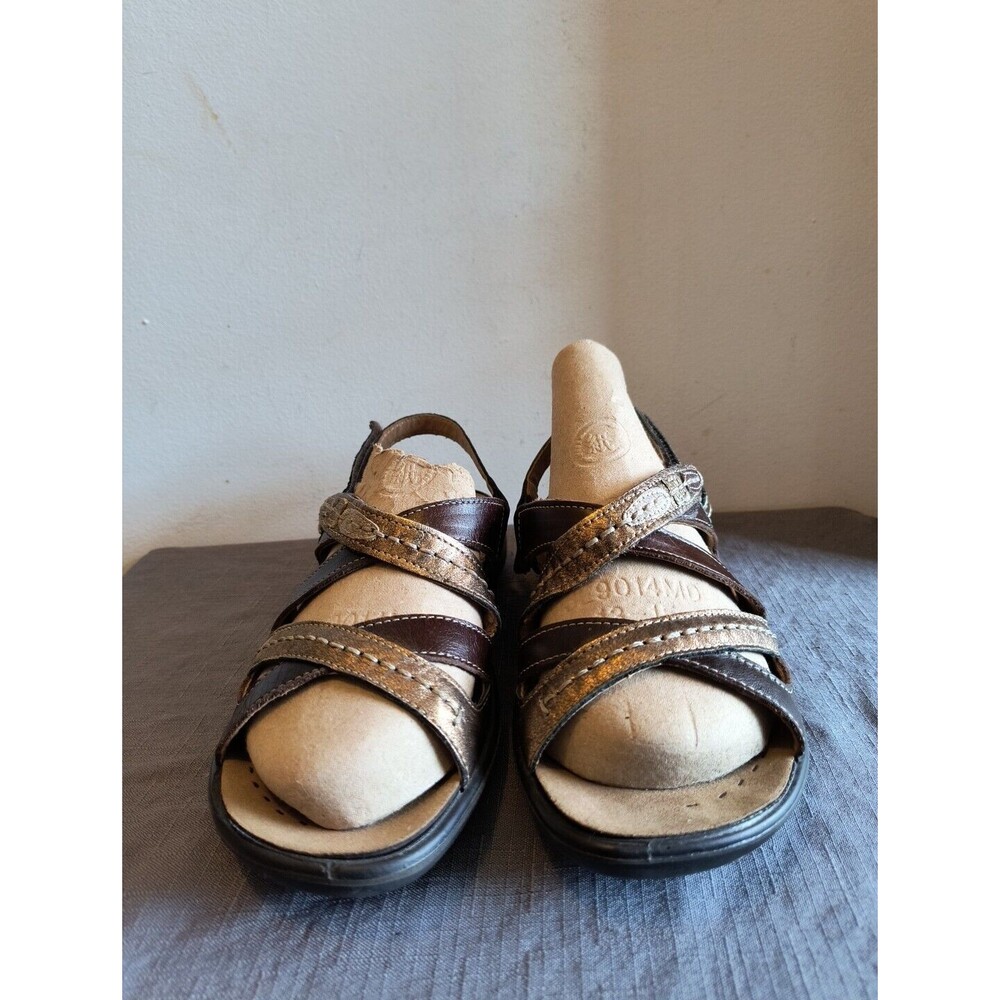 Romika Sandals  Women's 39 US 8 Bronz Leather Strap Comfy Shoes Slingback